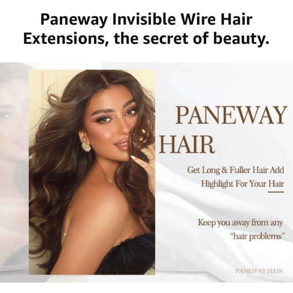 20” Invisible Hair Extensions Long Wavy Hair Extensions Dark Brown Synthetic - Picture 7 of 10